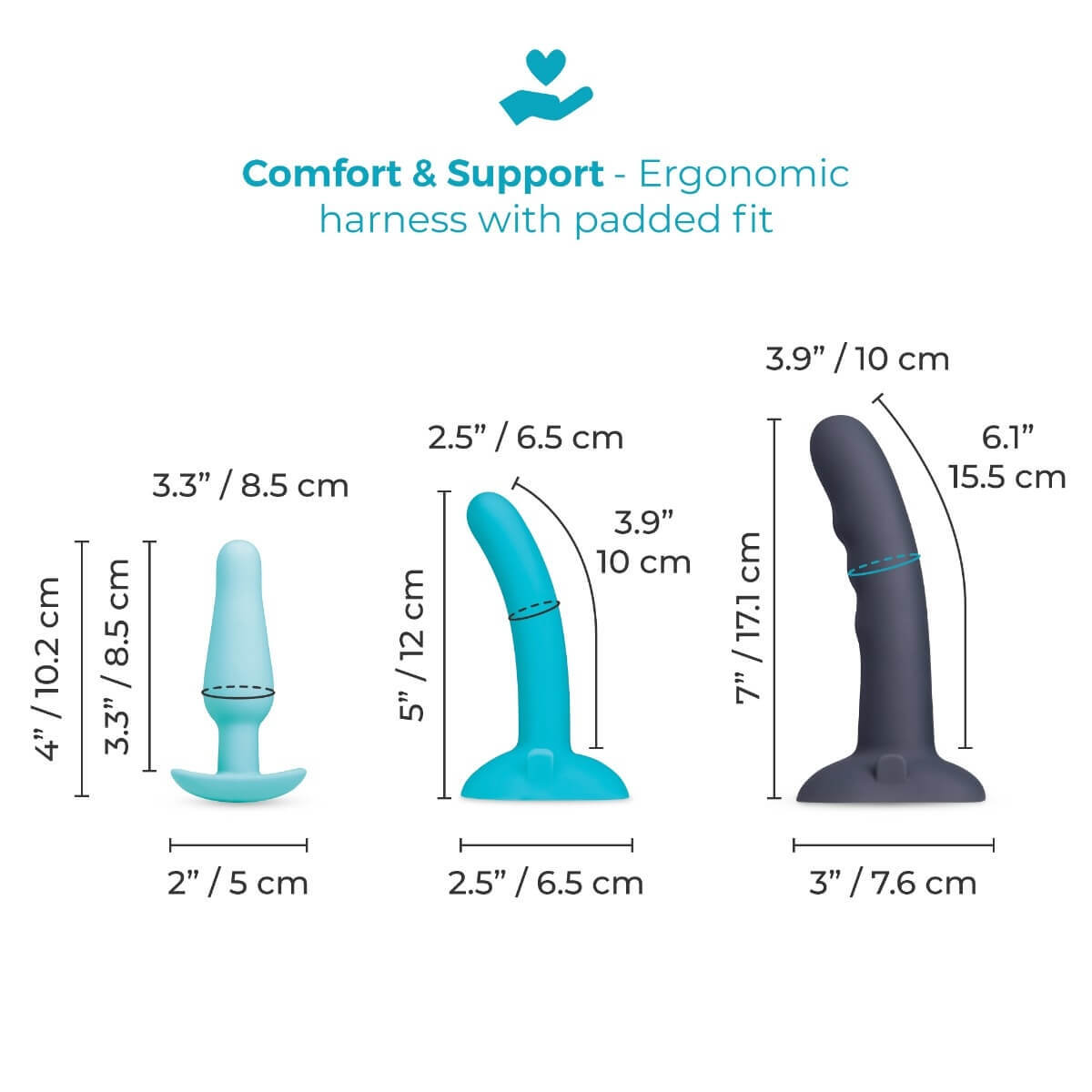 B-Vibe Starp-It-On size dimensions