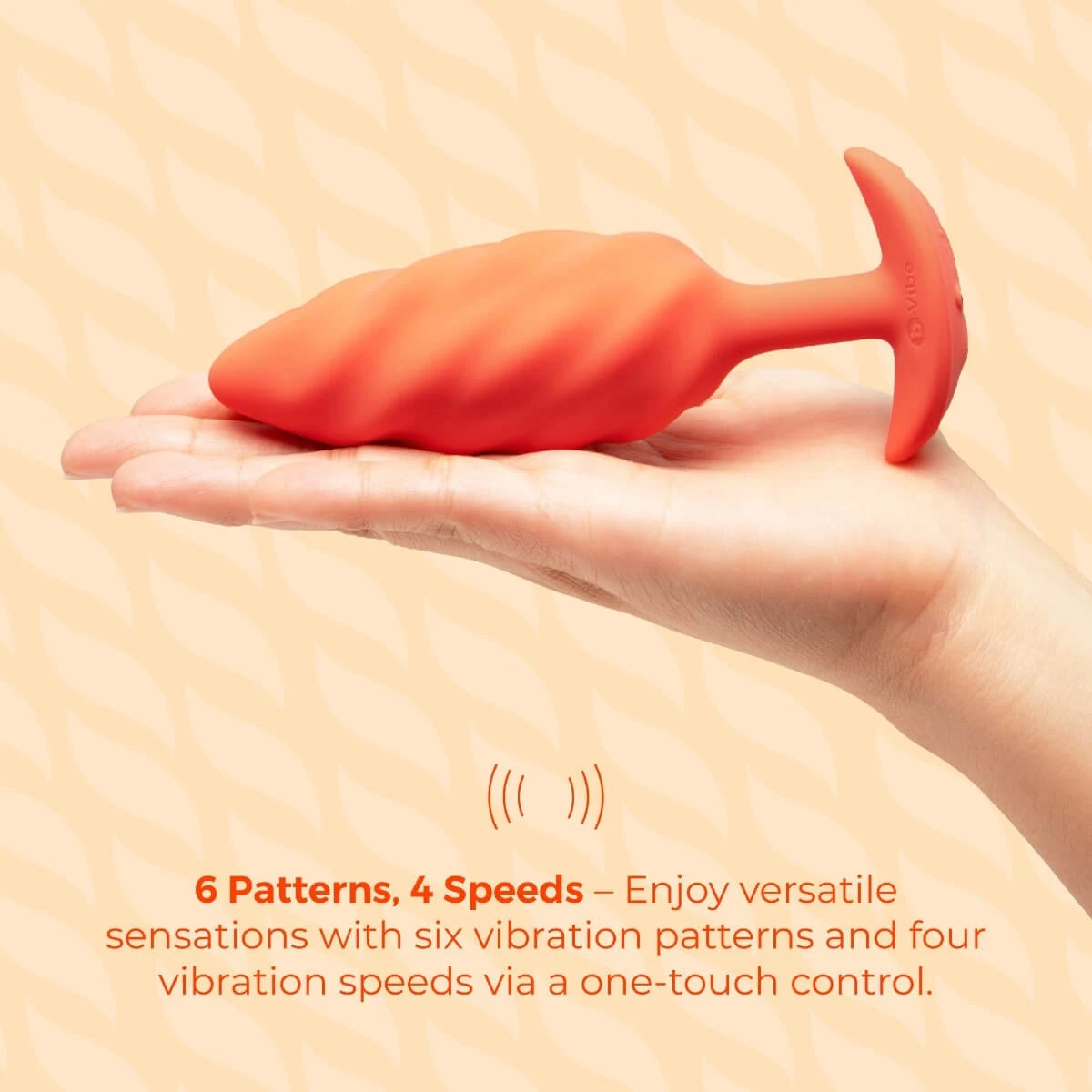 B-vibe swirl plug held in hand