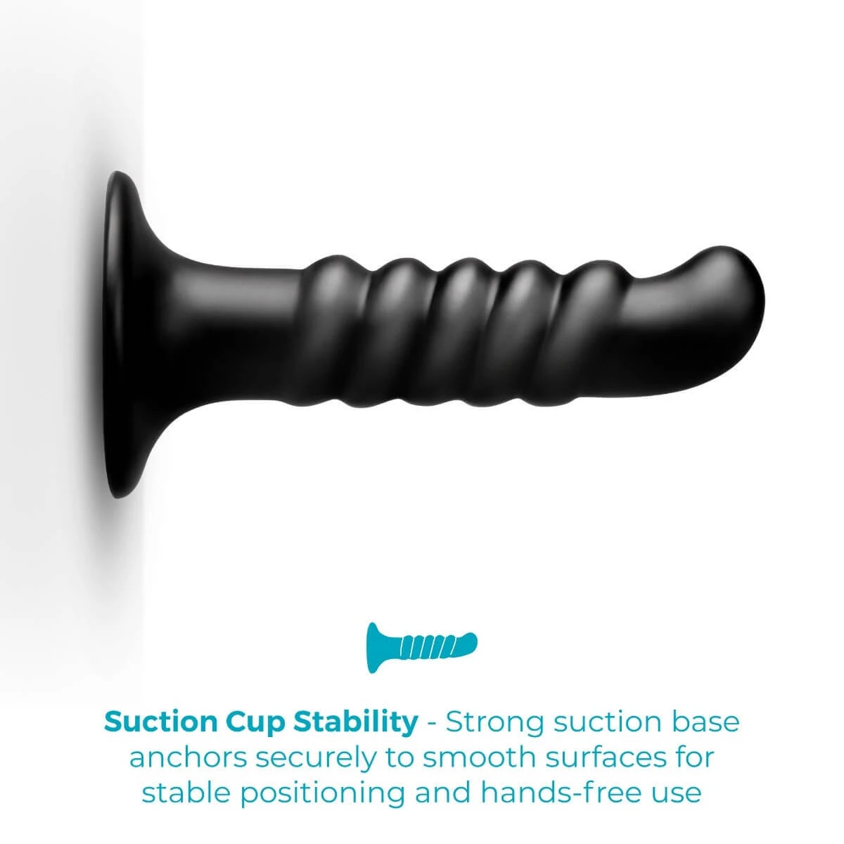 Krush suction-cup dildo mounted on a wall