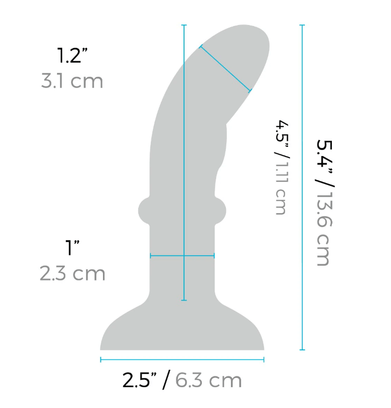 B-Vibe P-Spot Plug Dimensions