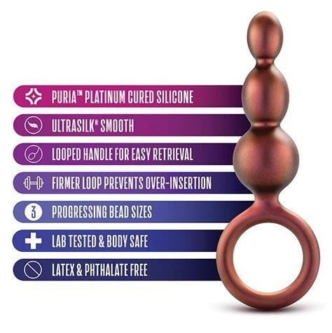 Puria silicone anal beads features
