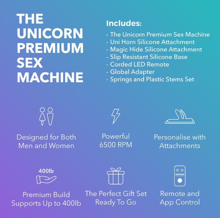 The Unicorn Premium Sex Machine features