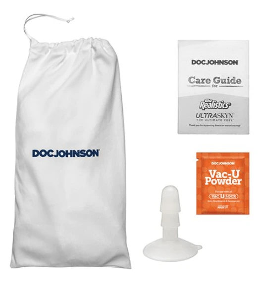 Doc Johnson Signature cock storage bag and care items