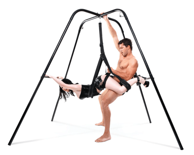 Use the sex swing stand for doggie style