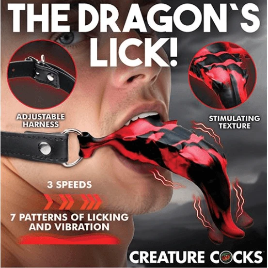 Dragons Lick vibrating tongue strap-on oral enhancer
