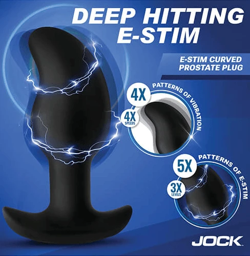 Deep hitting e-stim prostate plug