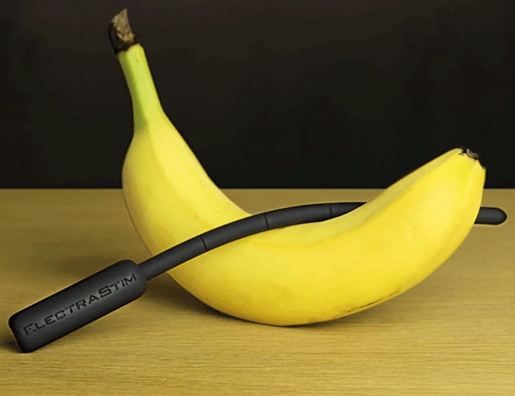Black silicone sounding toy for men