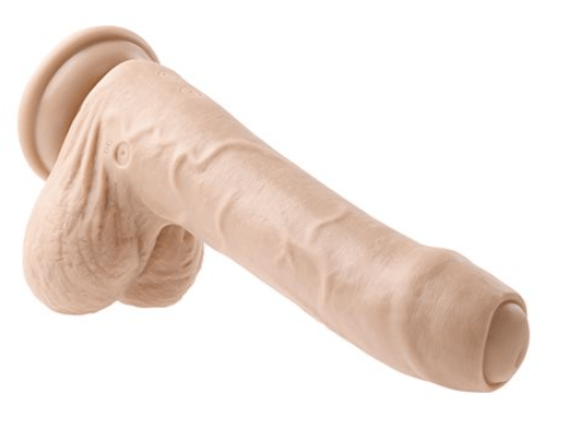 peek-a-boo vibrating dildo - white