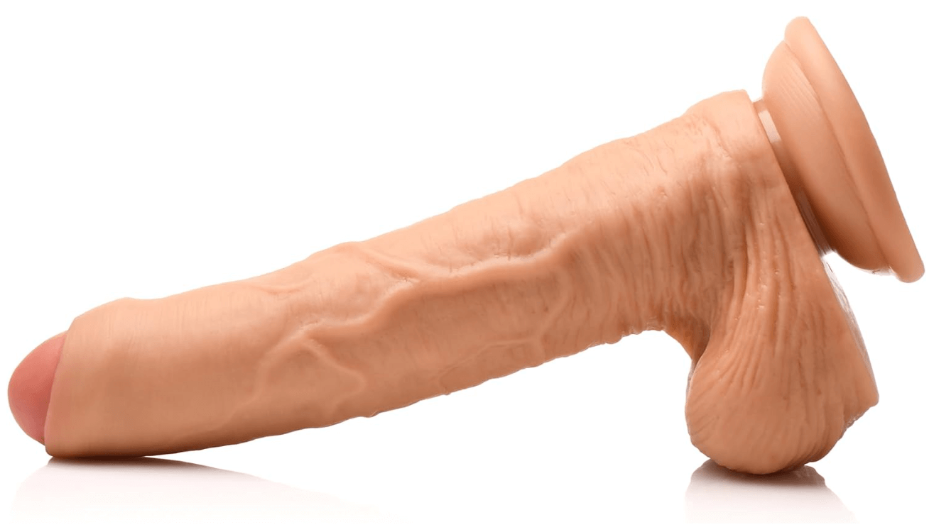 Uncut dildo with foreskin