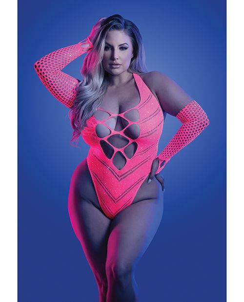Glow pink Blacklight reactive lingerie