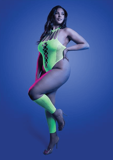Glow green UV reactive teddy - queen size