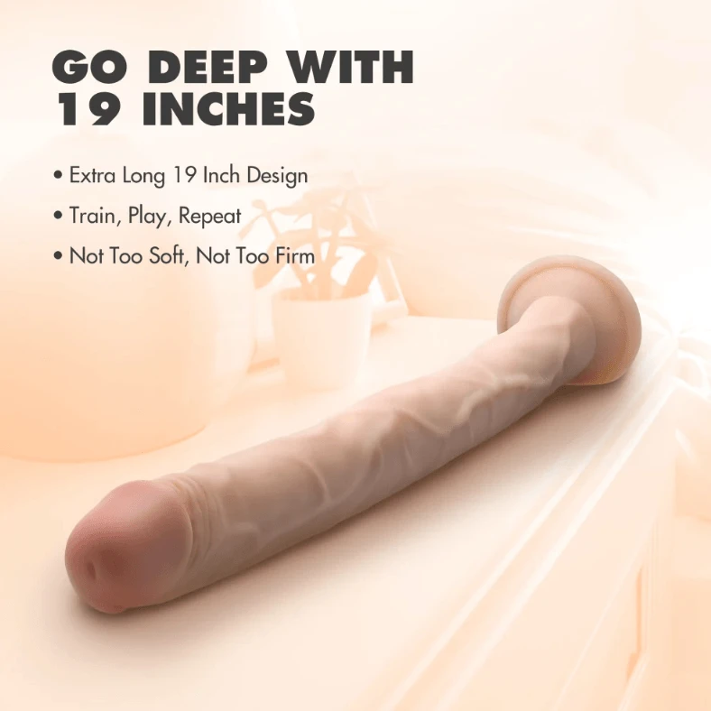 Go deep with 19 inches of dildo