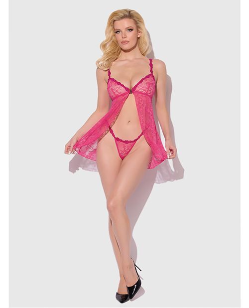 Pink lace babydoll