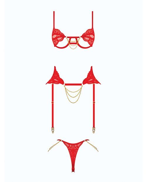 Cecily skimpy red bra and thong set