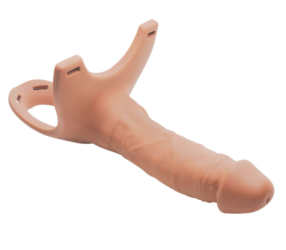 Side profile - hollow realistic dildo - white