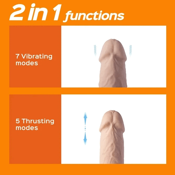 Thrusting realistic dildo