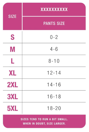Kixies sizing