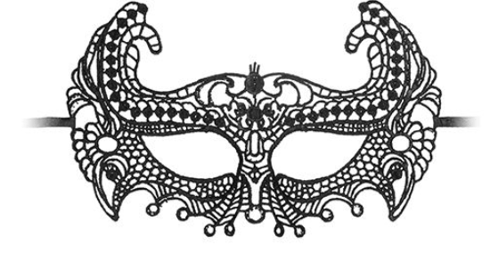 Black lace eye mask face accessory with ribbon ties
