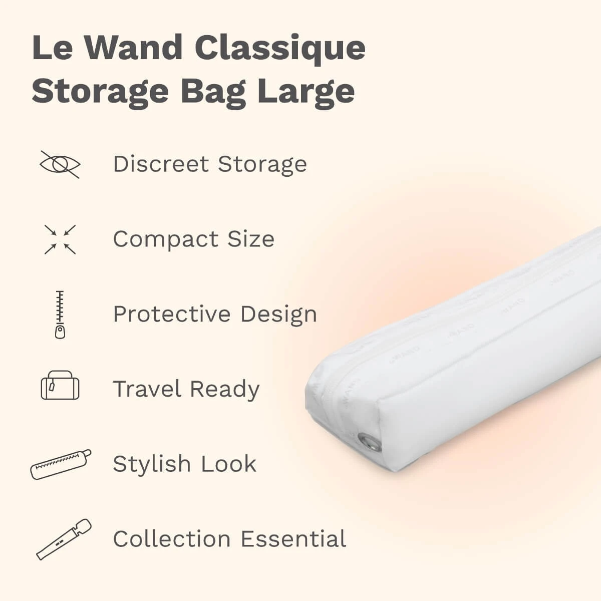 Le Wand Classique Wand Carrying Case - White