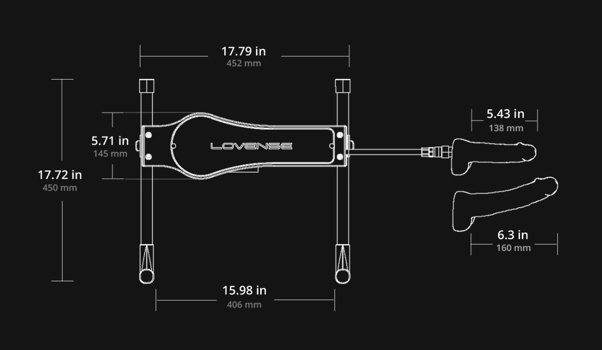 Lovense Sex Machine Dimensions