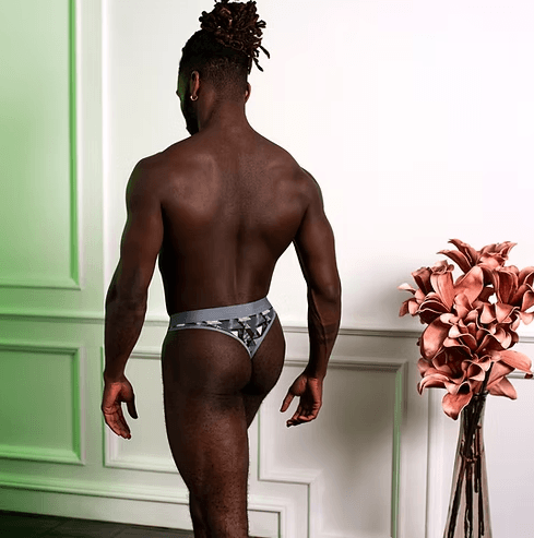 male power optical print sheer thong for men 