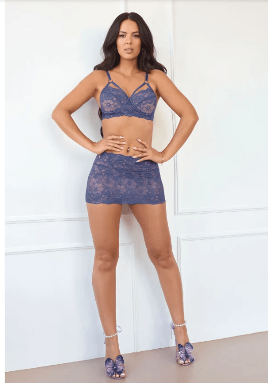 navy lace lingerie set