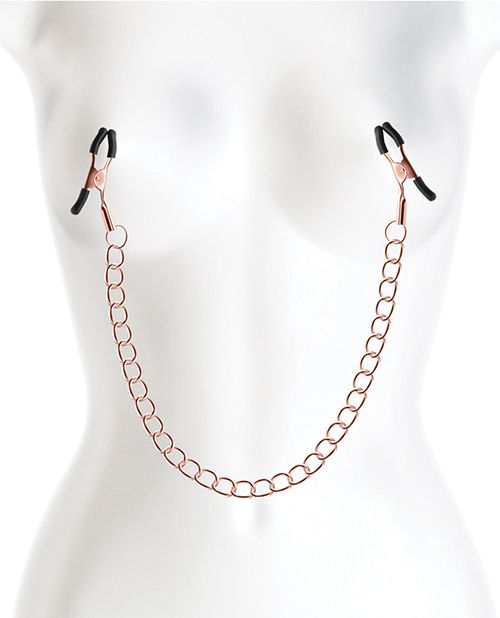 Rose Gold Nipple Clamps with chain