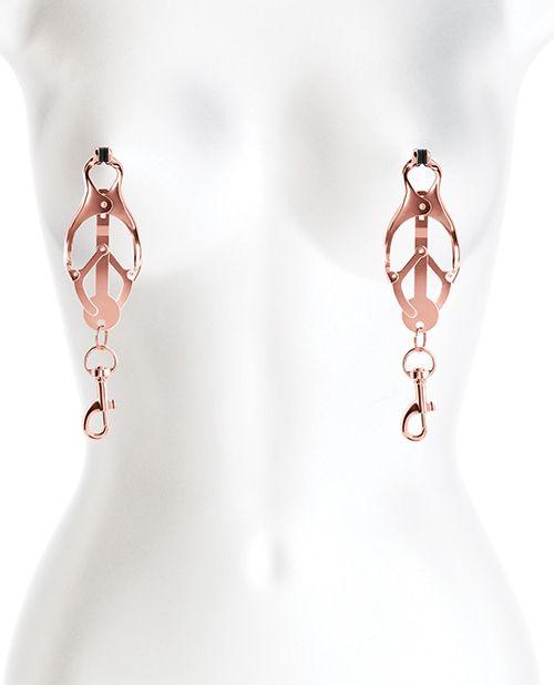 rose gold butterfly clover nipple clamps