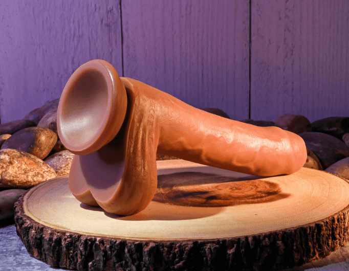 peeka-boo vibrating dildo - dark