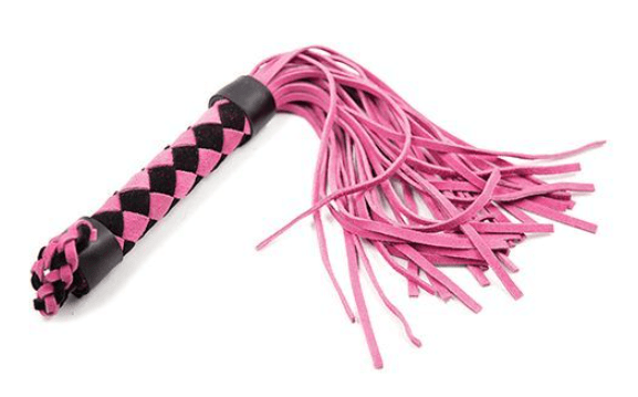 Pink and black leather whip - Plesure