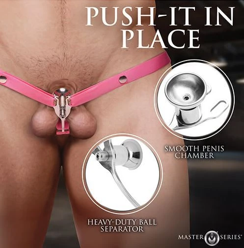 Push it in place with this sissy cage