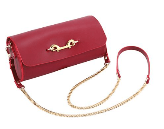 red leather bondage bag