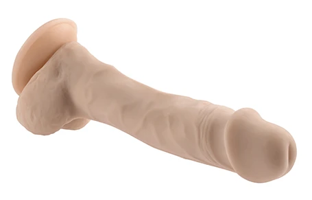 selopa 6.5 inch white dildo with suction cup shown at a side angle