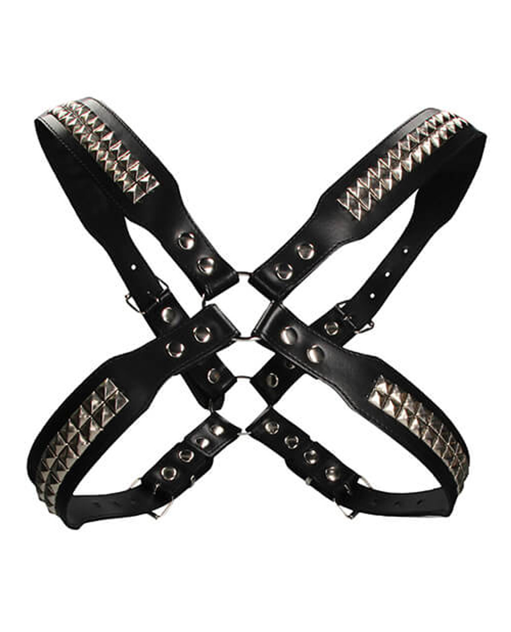 Studded leather chest harness