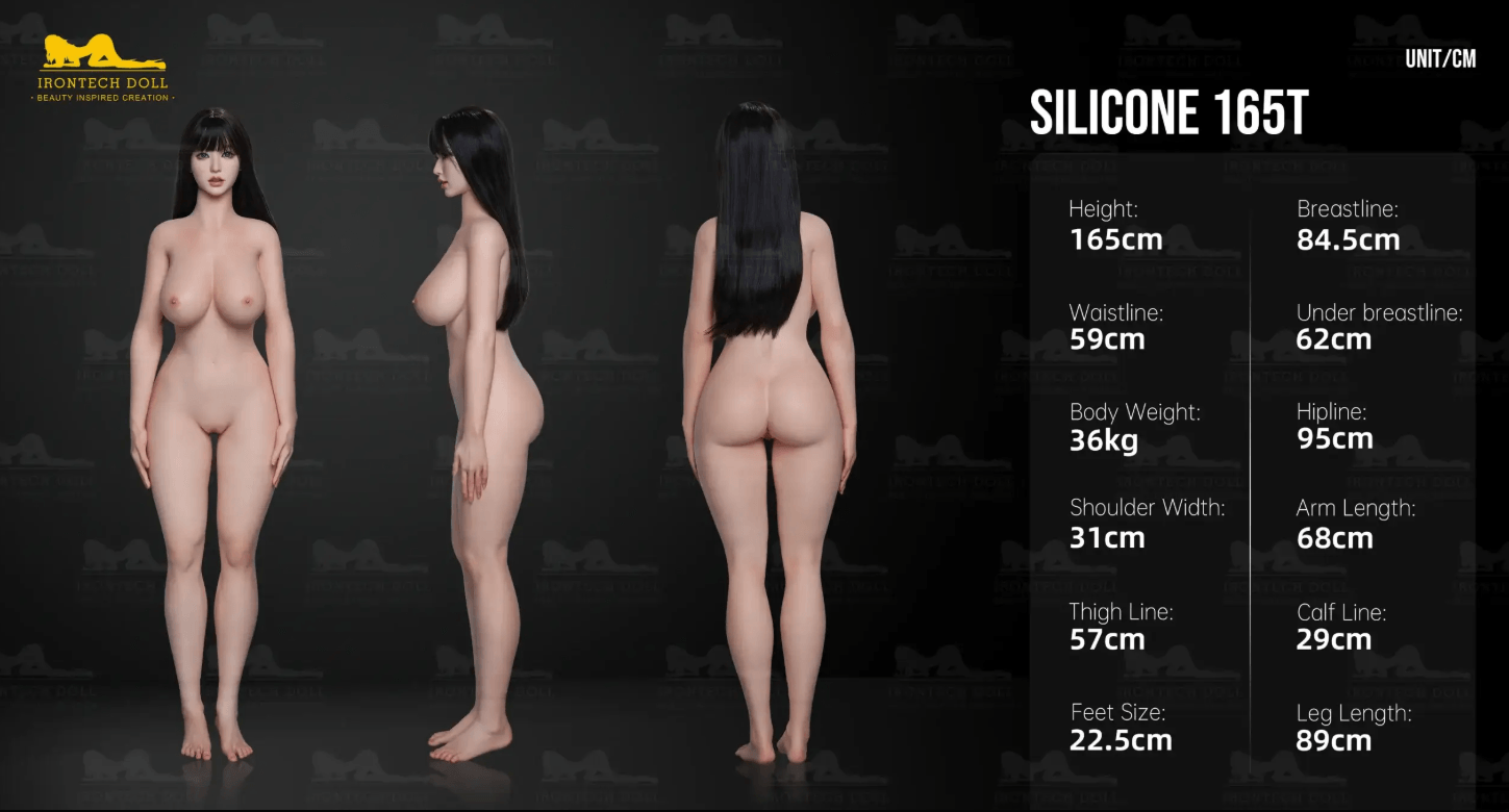 IronTech 165cm silicone sex doll body dimensions and measurements