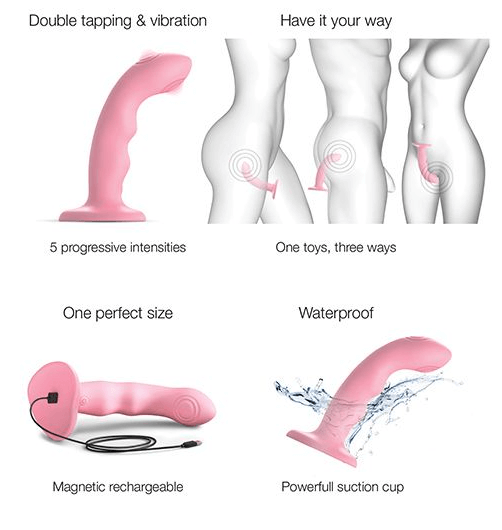 Tapping Strap-On Dildo - Pink