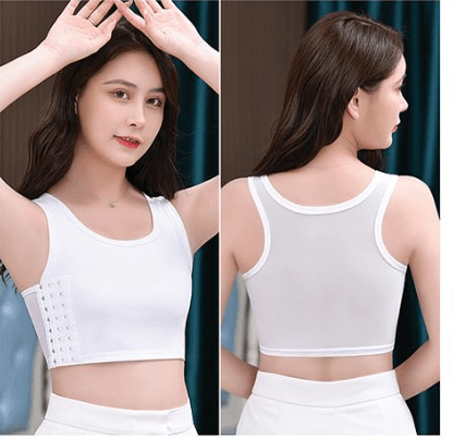 white FTM chest binder