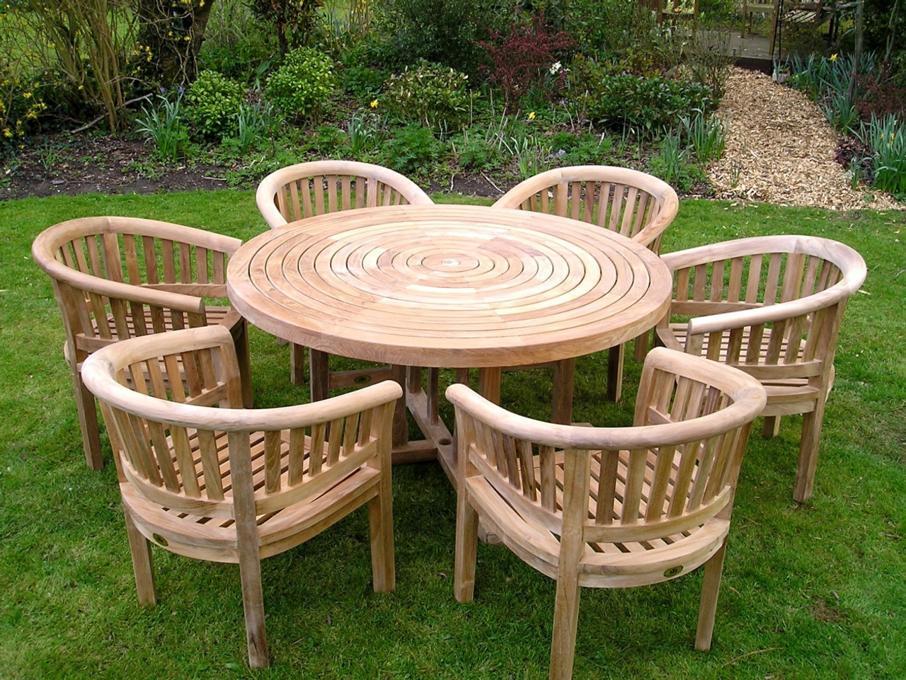 Turnworth 150cm Teak Round Ring Table and Chairs