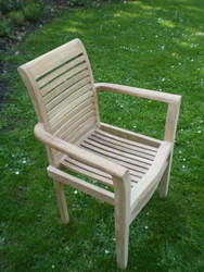 Enjoy Teak Wood with Lovina Stacking Teak Arm Chair