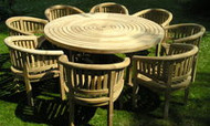 Turnworth 180cm Teak Round Ring Table and Chairs