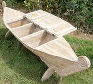 A Storage Boat and a Boat Shelf Meet up at Chairs and Tables