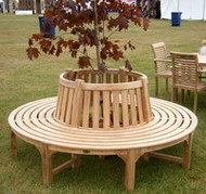 Round Teak Tree Deluxe Bench