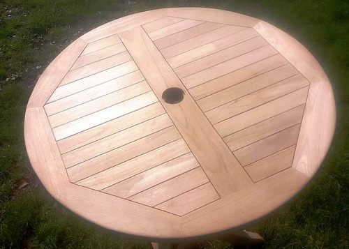 Folding Round Teakwood Table 90cm