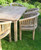 rectangular table with banana arm chairs  |C&T Teak | Sustainable Teak Garden Furniture |Southwold Suffolk