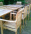 rectangular extending table with stacking arm chairs |C&T Teak | Sustainable Teak Garden Furniture | extending   \ Norfolk