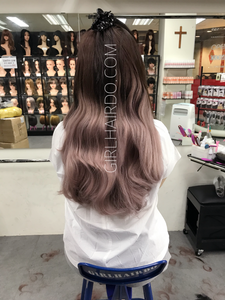 Crown U shape hair extensions Super thick ombré pastel pink ( dark brown top ombre pastel pink bottom) *watch video Crown U shape hair extensions Super thick ombré pastel pink ( dark brown top ombre pastel pink bottom) *watch video