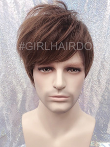 M3807 stylable light brown men wig