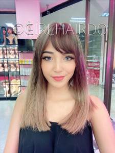 12m Bubble milk tea medium wig 