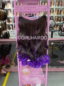 Purplish hair extensions