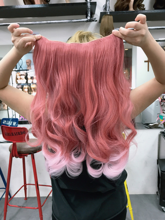 Pink hair extensions 190g (many videos inside)